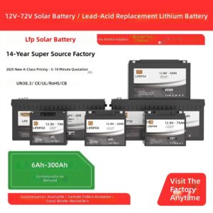 12V LiFePO4 Battery Pack 6/20/75/100/200Ah Solar Storage Power by Sanlita China factory manufacture wholesale supplier