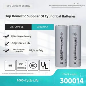 EVE 3.65V 5000mAh 21700 Lithium Battery Cell for AGV ESS Storage by Sanlita China factory manufacture wholesale supplier